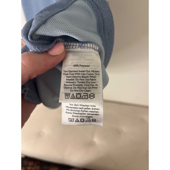 Eddie Bauer FreeDry Blue Polo Shirt Short Sleeve Lightweight Moisture-Wicking - Picture 8 of 8